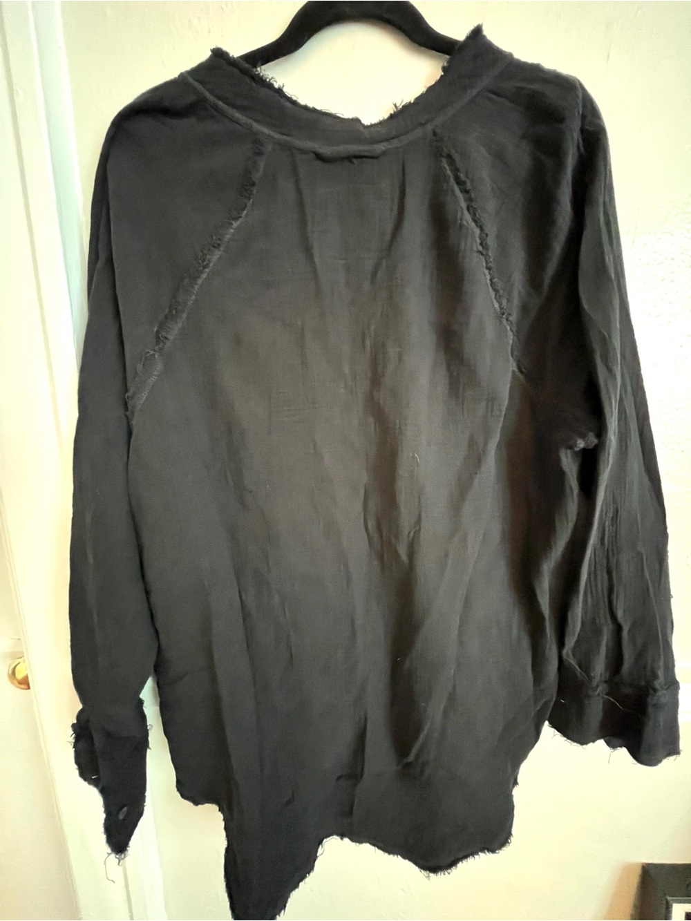 Aerie Black Gauze Button Down Shirt Coverup size Small - Picture 7 of 7
